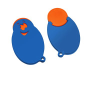 oranje, blauw