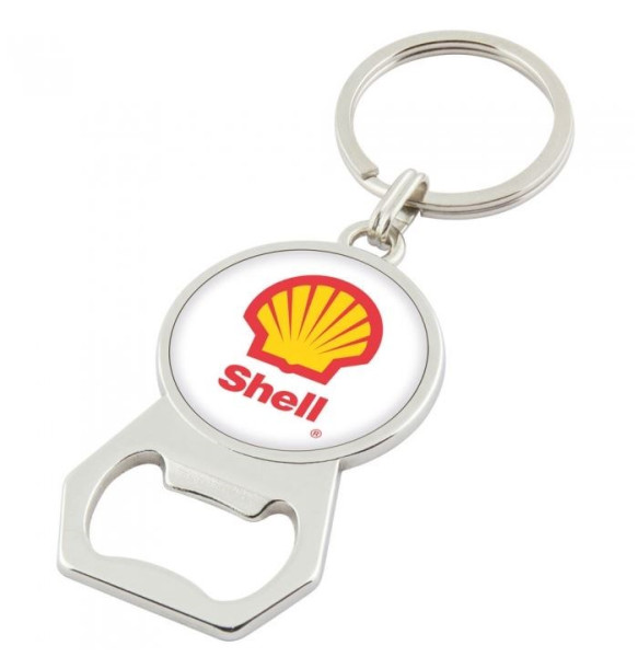 Sleutelhanger flesopener metaal met doming