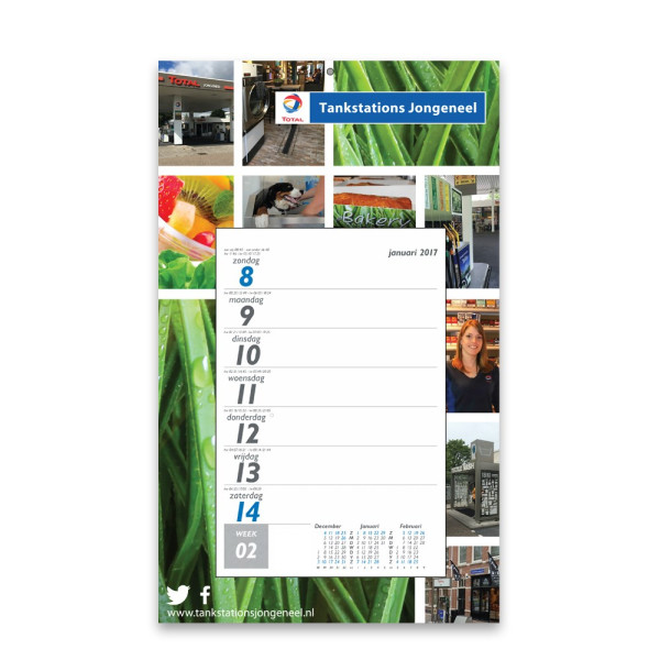 Weekblok Kalender Zondag 20x33 cm Full Colour